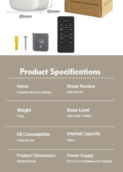 Remote control ultrasonic aroma diffuser
