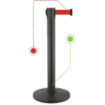 Black Queue Manager with Retractable Belt