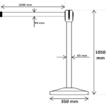 Black Queue Manager with Retractable Belt - Image 4