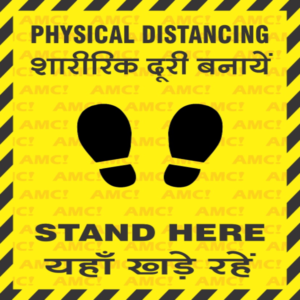 CAUTION STICKER PHYSICAL DISTANCE