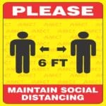 CAUTION STICKER SOCIAL DISTANCE